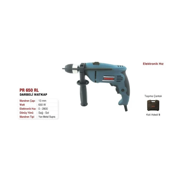 PROTER Pr 650 Rl Darbeli Matkap 650 W ürün görseli 1