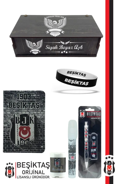 Beşiktaş Orijinal Lisanslı Kalem Bileklik Bloknot Hediyelik Set ürün görseli 1