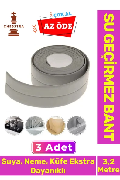 Özel Üretim Su Geçirmez Sızdırmaz Lavabo Tezgah Klozet Banyo Pencere Duş İzolasyon 3.2m Bant 3 Adet ürün görseli 1
