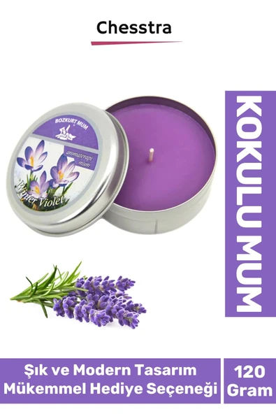Premium Aromaterapi Arınma Huzur Meditasyon Yoga Esans Dekoratif Mum Oda Kokusu 120g Teneke Kutu ürün görseli 1