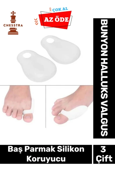 Özel Üretim Kemik Ayak Baş Parmak Bunyon Makarasız Halluks Valgus Silikon Koruyucu 3 Çift ürün görseli 1