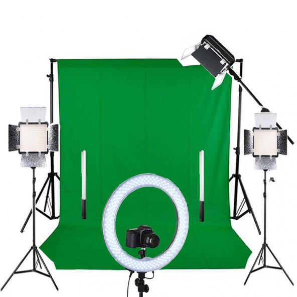 Deyatech Background Stand Greenbox Halka Ring Pro Stüdyo Full Kit ürün görseli 1