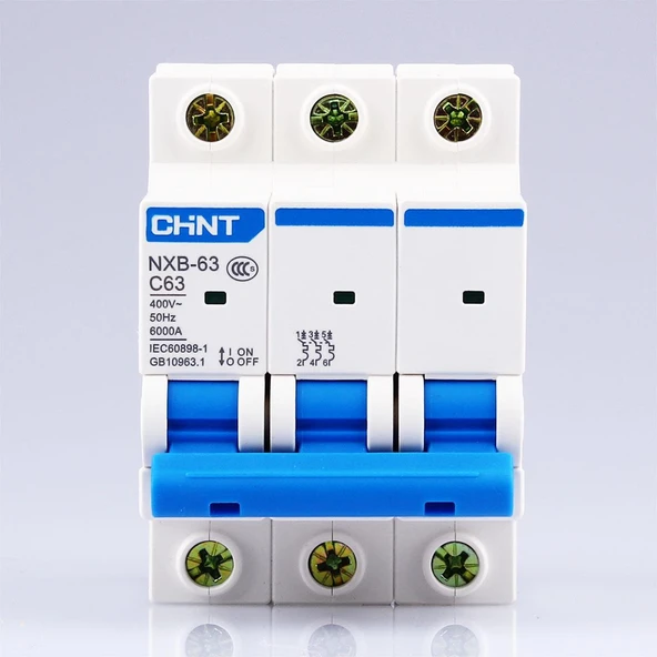 Chint - 3P 63A 6kA C Serisi Trifaze Anahtarlı Otomatik Sigorta 814176 ürün görseli 1