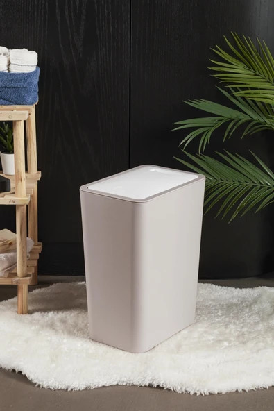 Perotti 13248 Taupe White Molly 12 Litre Click Çöp Kovası ürün görseli 1