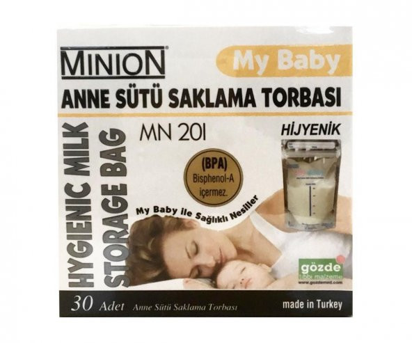 Minion Hijyenik Süt Saklama Poşeti Mn 201 30Lu ürün görseli 1