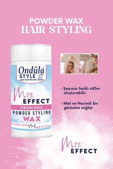 Ondüla Style Powder Wax Mat Efekt Şekillendirici Toz Wax Güçlü Tutuş 20gr ürün görseli 1