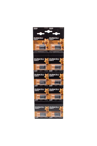 Duracell 1.5V İnce AAA 20'li Alkalin Pil LR03/MN20 ürün görseli 1