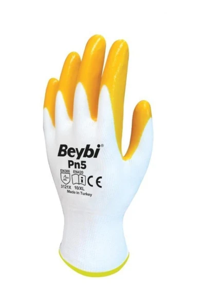 Beybi Pn5 Nitril Sarı Iş Eldiveni 10 Beden - 12 Çift ürün görseli 1