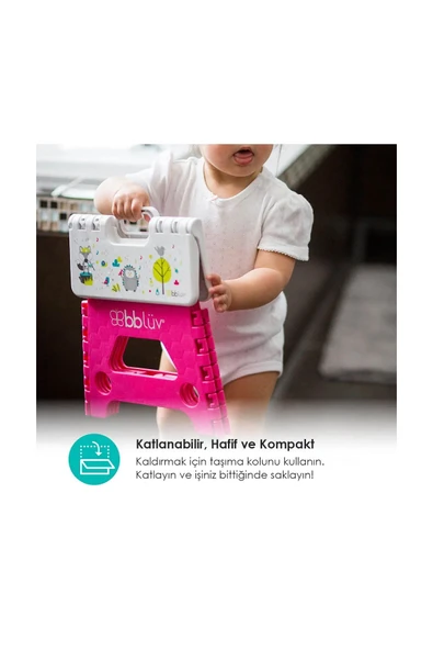 Bblüv Step Katlanabilen Eğitici Basamak  Gri - Resim 8