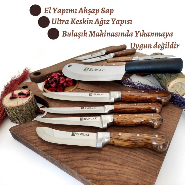 SürLaz 10 Parça Soft Bıçak Seti Satırlı - Resim 3
