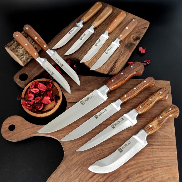 SürLaz WoodWork El Yapımı 10 Parça Mutfak Bıçağı ürün görseli 1