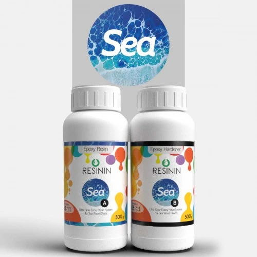 Sea 1000 Gr A+B Deniz Dalgası Efekti için Şeffaf Epoksi Reçine ürün görseli 1