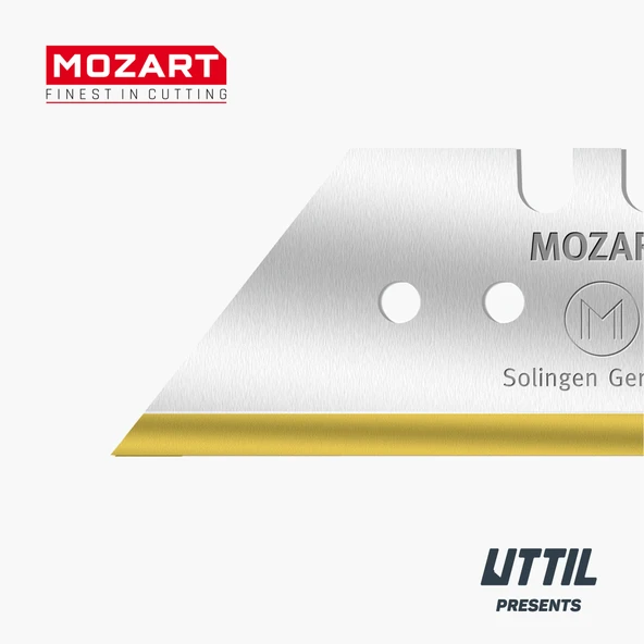 Mozart Blades 90975.065 Ekstra Sert, Ekstra Keskin Tin Kaplamalı 60 Mm Trapezoid Bıçak 100 Adet Yedek ürün görseli 1
