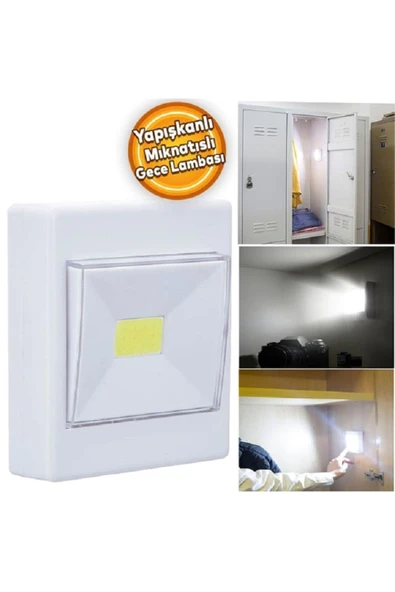 Klaus Ke47708 Yapışkanlı Kare Duvar Lambası 1w 4 X Kalem Pil ürün görseli 1