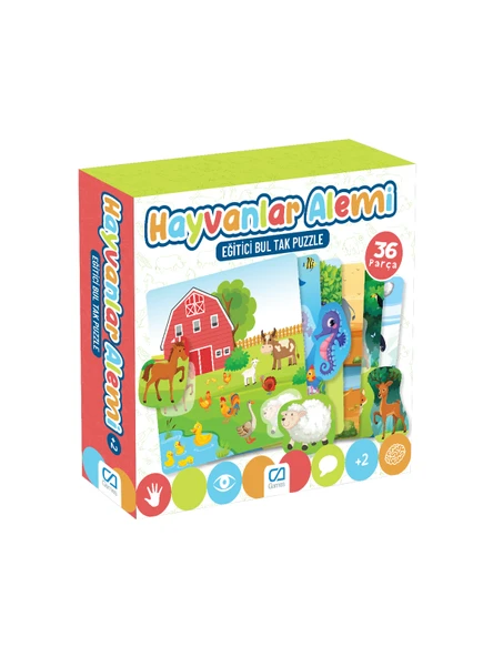 Hayvanlar Alemi 36 Parça Bul Tak Puzzle Eğitici Oyunlar Serisi ürün görseli 1