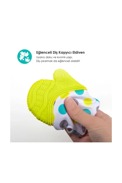 Bblüv Glüv Diş Kaşıyıcı Eldiven  Yeşil 3+ Ay - Resim 3