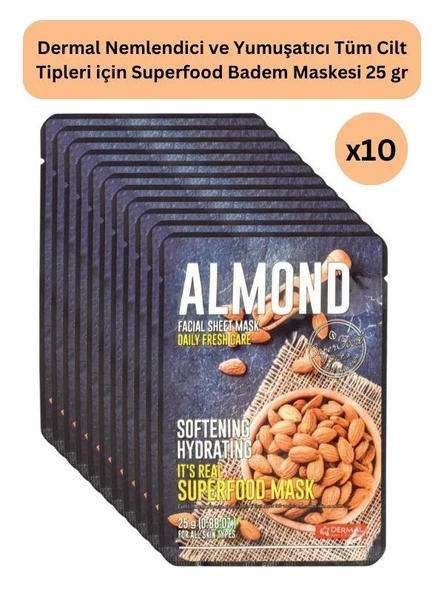 Dermal Nemlendici ve Yumuşatıcı Badem Maskesi 25 gr 10 Adet ürün görseli 1
