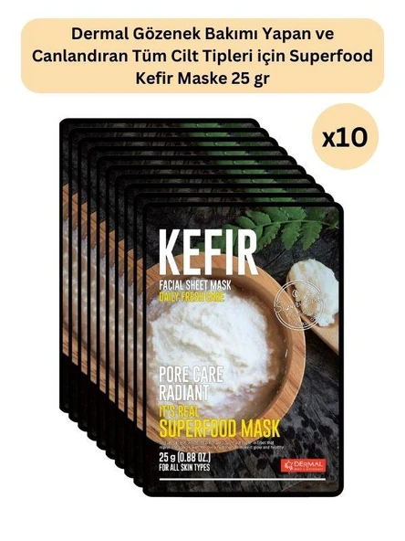 DERMAL Gözenek Bakımı Yapan ve Canlandıran Kefir Maske 25 gr 10 Adet ürün görseli 1