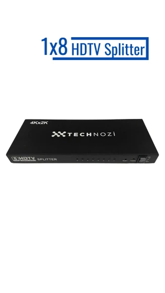 Technozi  8 Port Hdmi Çoklayıcı Splitter Switch Çoğaltıcı Çoklu Ekran ürün görseli 1