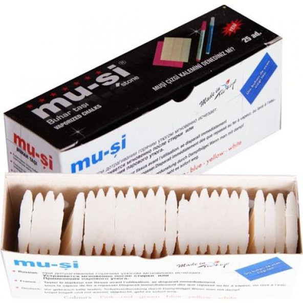 Muşi Çizgi Taşı Beyaz Renk 25 Adet ürün görseli 1