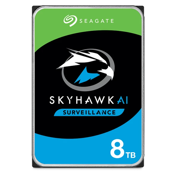 8TB SEAGATE SKYHAWK AI 256MB 7/24 RV ST8000VE001 ürün görseli 1