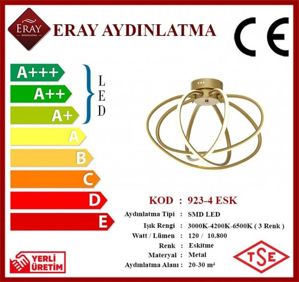 Eray Aydınlatma 923-4 4Lü Eskitme Led Avize - Resim 4