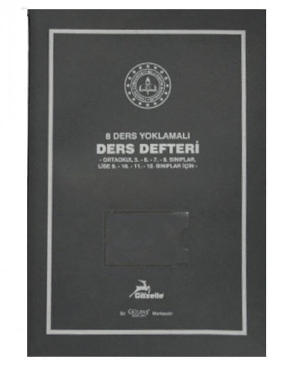 Ders Defteri 8 Ders Yoklamalı Gri Plastik Kapak ürün görseli 1