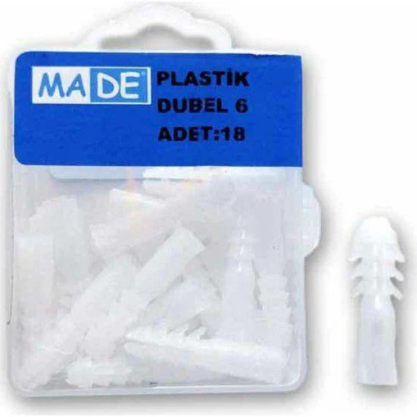 Made Plastik Dubel 6Mm ( 1 Kutu:18 Adet) ST-01 ürün görseli 1