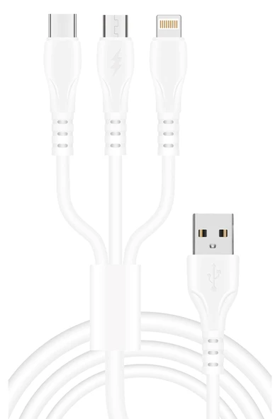 Galaxy J5 Şarj Kablosu 3in1 Micro USB 3.1A - Snx-SC63 ürün görseli 1