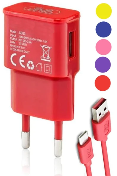 Samsung Galaxy Tab 3 Lite Sm-t110 T111 T112 T113 Şarj Aleti Tb Micro Usb 2.2a - Sbzr-kırmızı ürün görseli 1