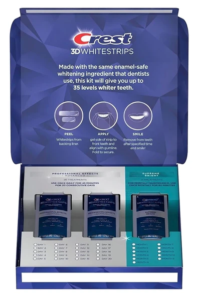 Crest 3D Whitestrips Level 20 + Level 15 Set - Resim 3