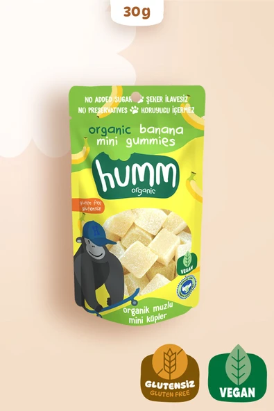 Humm Organic Organik Glutensiz Vegan Muzlu Mini Küpler - 30g ürün görseli 1