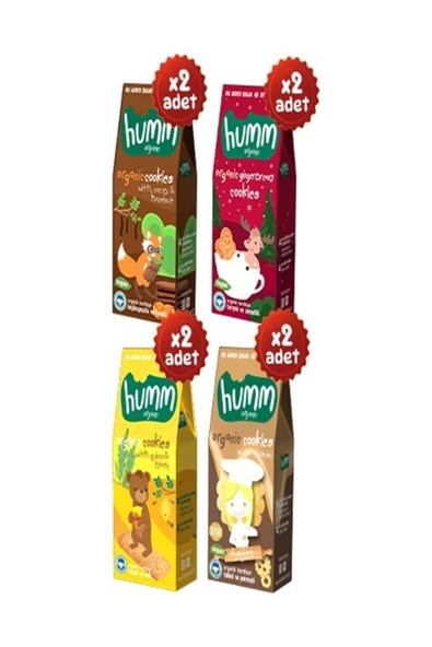 Humm Organic Organik Tatlı Atıştırmalık Paketi 8 Adet (4 Çeşit) ürün görseli 1