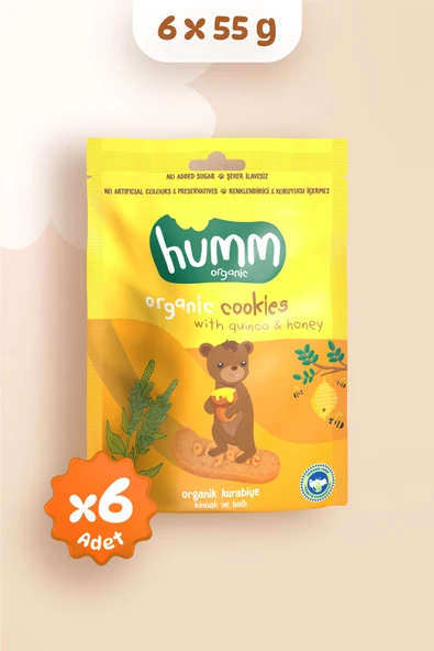 Humm Organic Organik Ballı Kinoalı Kurabiye 55g X 6 Adet ürün görseli 1