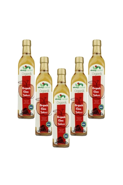 Ekoloji Market Organik Elma Sirkesi 500 Ml - 5'li Paket ürün görseli 1