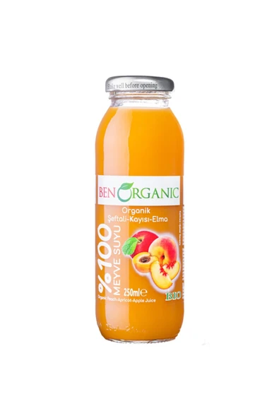 Benorganic %100 Organik Şeftali Kayısı- Ema Suyu 1 X 250 ml ürün görseli 1