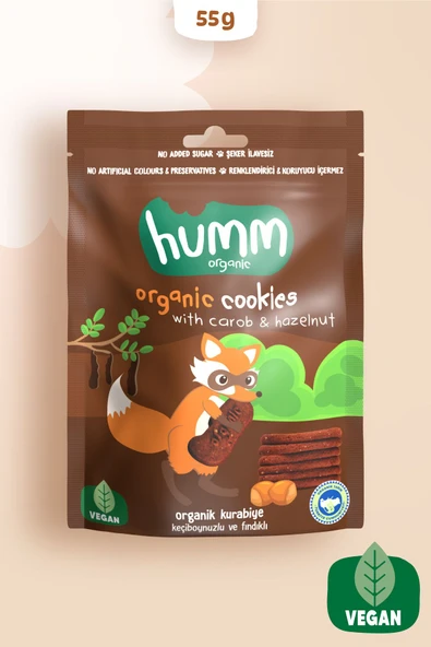Humm Organic Keçiboynuzlu Fındıklı Kurabiye 55 Gr ürün görseli 1