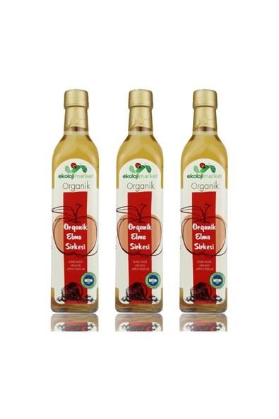 Ekoloji Market Organik Elma Sirkesi 500 Ml - 3'lü Paket ürün görseli 1