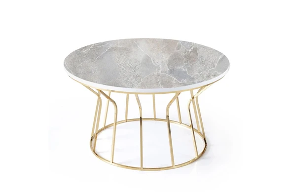 Vazo Orta Sehpa, Gold, Rambla - Resim 2