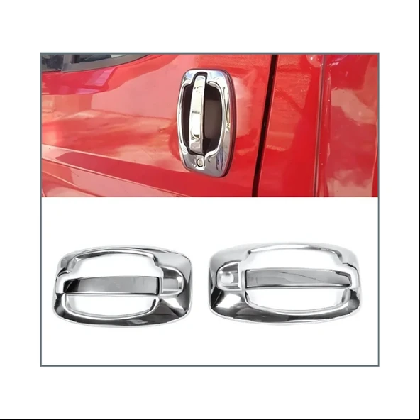 Iveco Daily Krom Kapı Kolu+Çerçeve 4 Kapı 8 Parça 2014> Paslanmaz Çelik - Resim 2