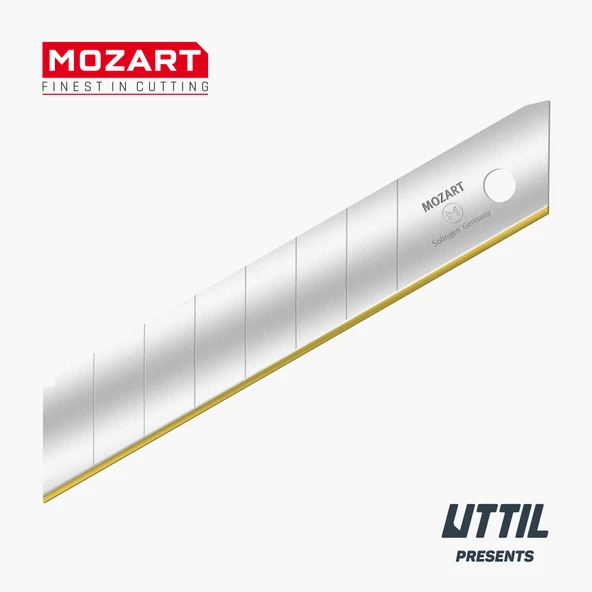 Mozart Blades 90180.051 Ekstra Sert, Ekstra Keskin TiN Kaplamalı 18mm Kır-At 10 Adet Yedek Bıçak ürün görseli 1