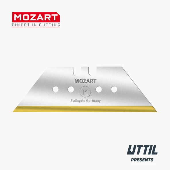 Mozart Blades 90975.065 Ekstra Sert, Ekstra Keskin TiN kaplamalı 60 mm Trapezoid Bıçak 10 Adet Yedek ürün görseli 1
