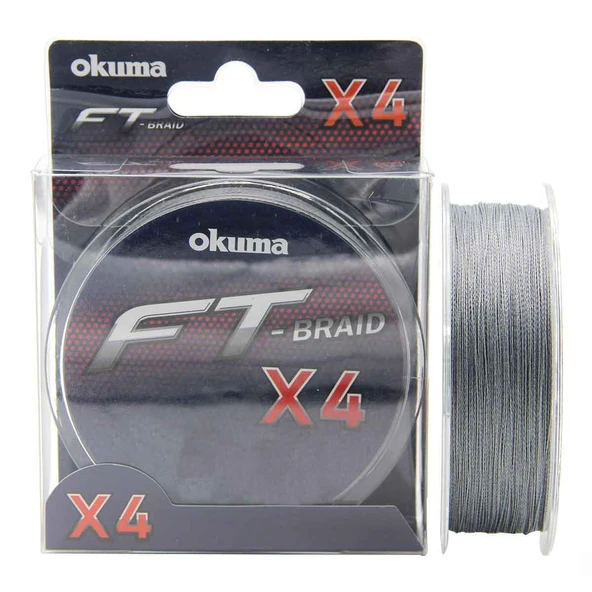 Okuma FT-x4 Braided Line Grey Örgü İp Olta Misinası 300mt  Grey 0,205 mm ürün görseli 1