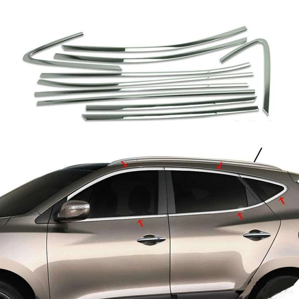 Hyundai Ix35 Uyumlu 2010 Sonrası Cam Çıtası Krom ürün görseli 1