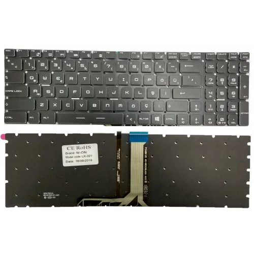 Nion Msi GP63 Leopard 8RE-235XTR Notebook Klavye (Siyah TR Tek renk aydınlatmalı) ürün görseli 1