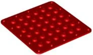 Lego 6396448 Plate, Modified 6 x 6 Flexible Rubber with Stitching Holes Red ürün görseli 1