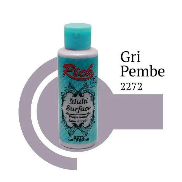Rich Multi Surface Akrilik Boya 120ml 2272 Gri Pembe ürün görseli 1