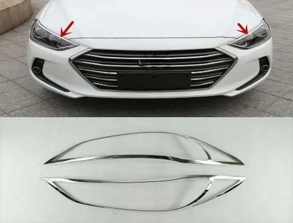 Hyundai Ix35 Uyumlu 2010 Sonrası Ön Far Kaplama ABS(Plastik) Krom ürün görseli 1