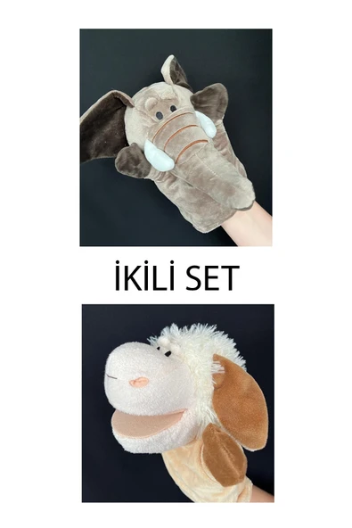 El Kuklası Fil ve Kuzu Arkadaşlar El Kuklası İkili Set ürün görseli 1