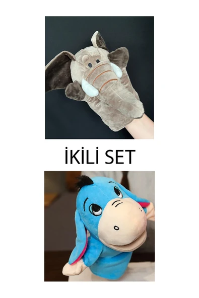 El Kuklası Fil ve Eşek Arkadaşlar İkili Set El Kuklası ürün görseli 1